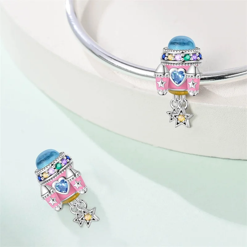 Winter 925 Silver Romantic Christmas Sparkling Bow Typewriter Sweet Charms Beads Fit 3mm 925 Original Bracelets DIY Fine Jewelry
