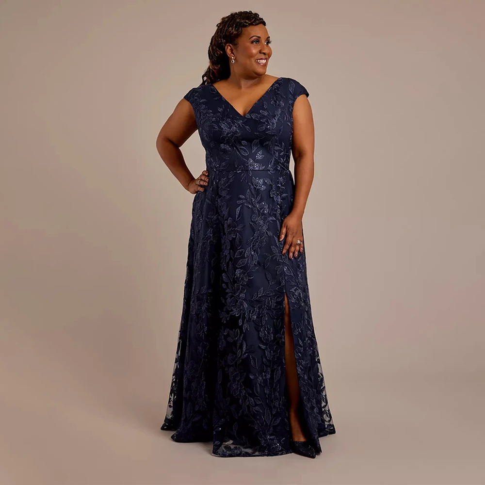 

Elegant Lace Mother Of The Bride Dresses Plus Size Side Slit Formal Wedding Party Gown Women's Evening Prom Gowns Clearance Sale