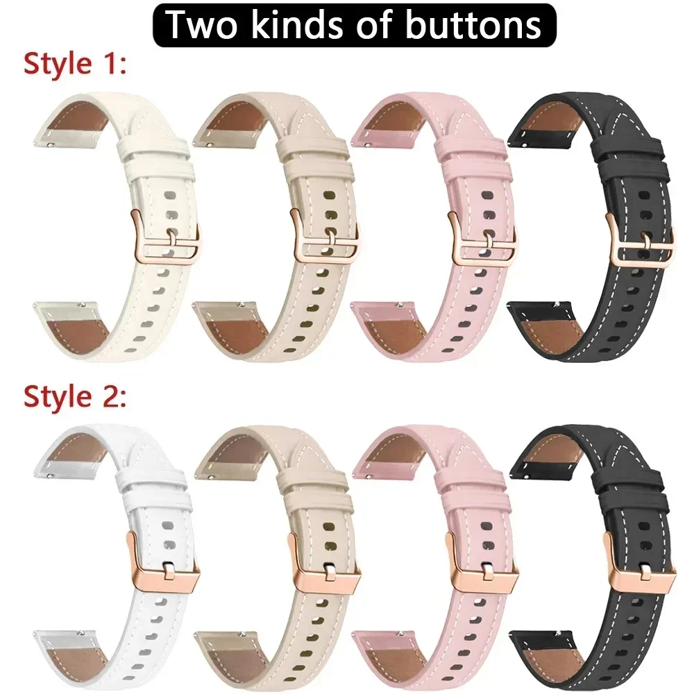 20mm PU Leather Watchband For Huawei Watch GT3 2 GT2 42mm GT3Pro 43mm Strap Replacement Smartwatch Girl Women Wristband Bracelet