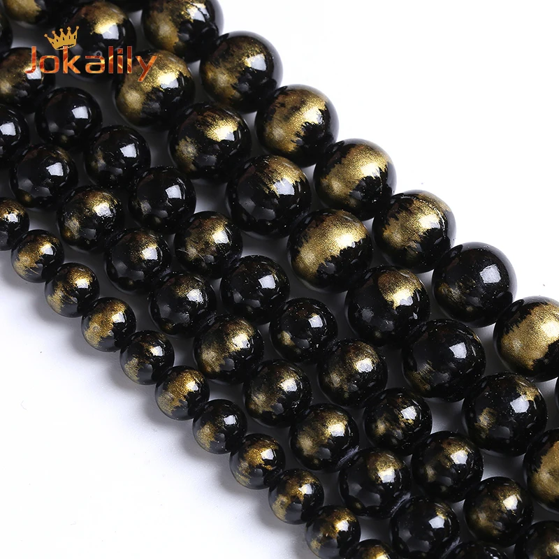 

Natural Black Lapis Lazuli Color Jades Stone Beads 4 6 8 10 12mm For Jewelry Making Round Loose Spacers Beads DIY Bracelets