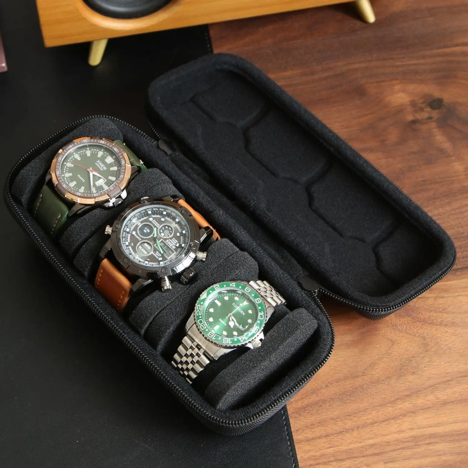 Travel Watch Box Organizer Portable Waterproof Watch Storage Box EVA Travel Watch Carrying Case Smart Watches Men & Women Gift image 2