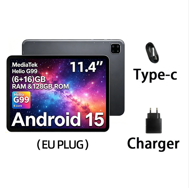 BMAX I12 Power Tablet 11,4" 2,4K IPS 90Hz scherm MediaTek Helio G99 8-core 22 (6GB+16GB) RAM 128GB ROM 8000mAh Type-C Android 15 Tablets 4G LTE GPS WiFi ondersteuning Dual SIM