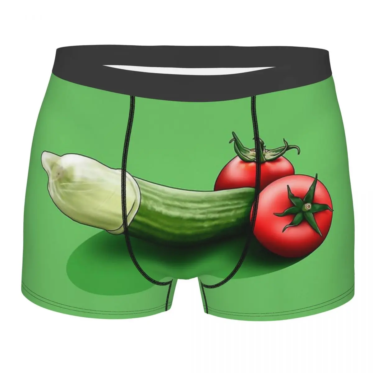 Food Porno Cucumber Funny Design Underpants Cotton Panties Men\'s Underwear Print Shorts Boxer Briefs