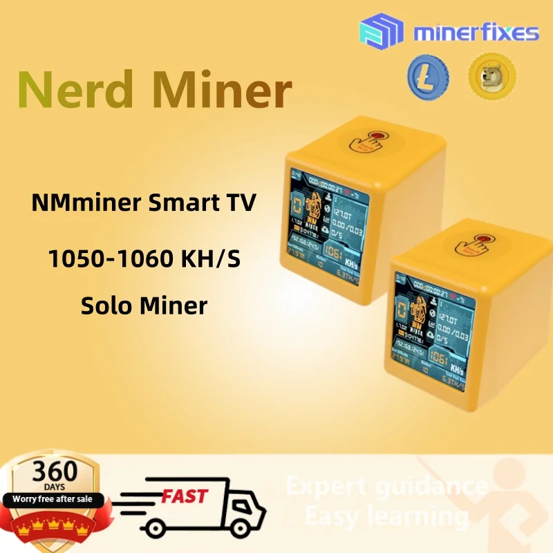 

NMminer Smart TV 1060KH/s Nerdminer V2 ESP32 BTC SOLO Lottery Miner Смарт-подарок бесшумные настольные часы Solo Mining Крипто 1000KH/S