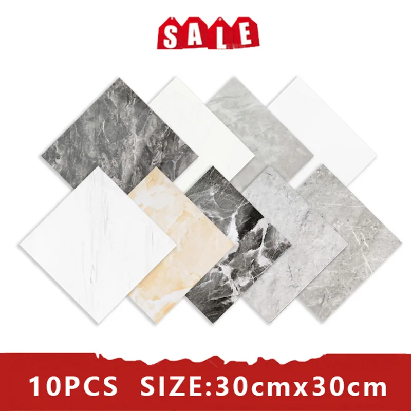 

30cmx30cm Wall Stickers Thick Self Adhesive Tiles Floor Stickers Marble Bathroom Ground Waterproof Wall Sticker PVC Wallpaper