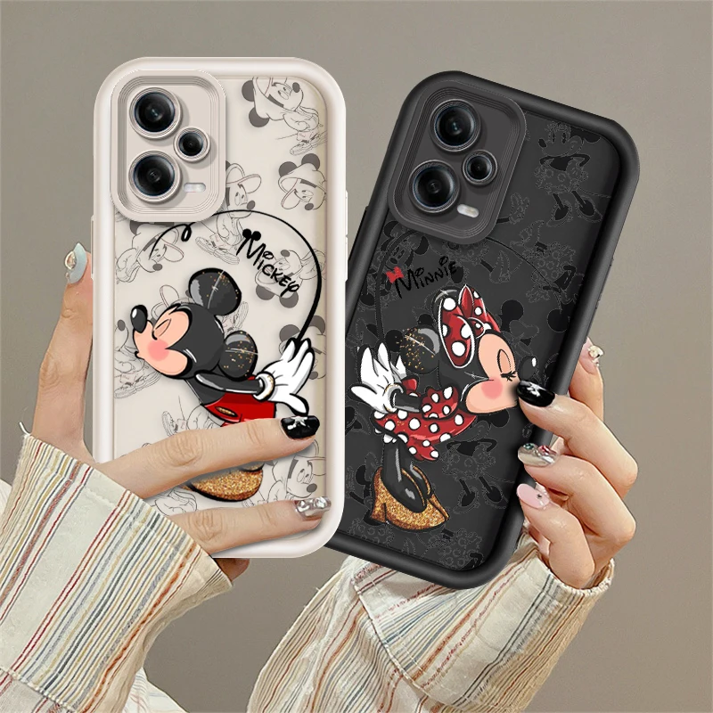 Cute Disney Mickey Minne For Xiaomi Redmi Note 12 11 10 9 8 7 K50 40 30 20 12C 12 10A 9A Pro 5G 4G Soft Eye Ladder Phone Case