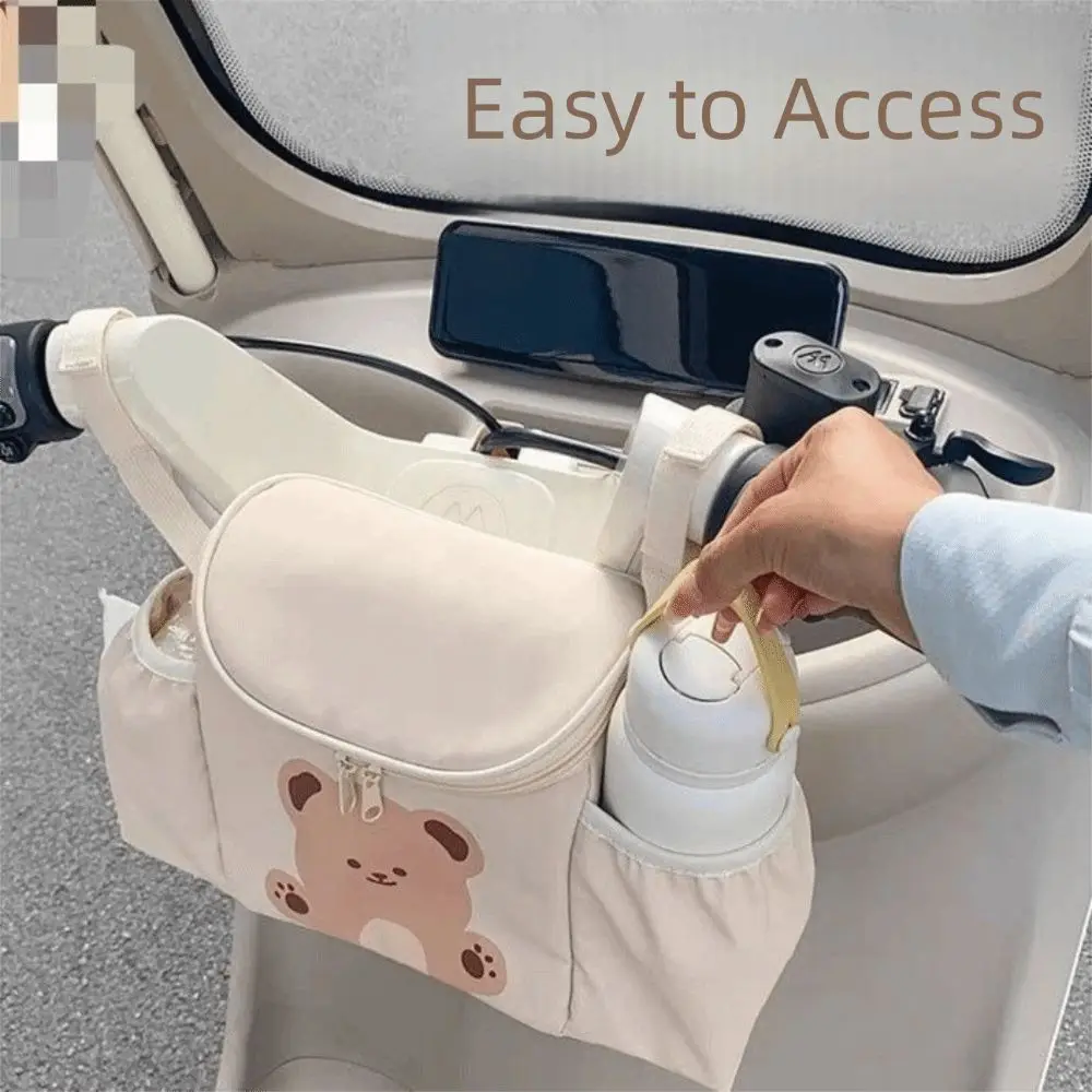 

Large Capacity Bicycle Handlebar Bag PU Leather Detachable Electric Vehicles Storage Bag Waterproof Quick Release