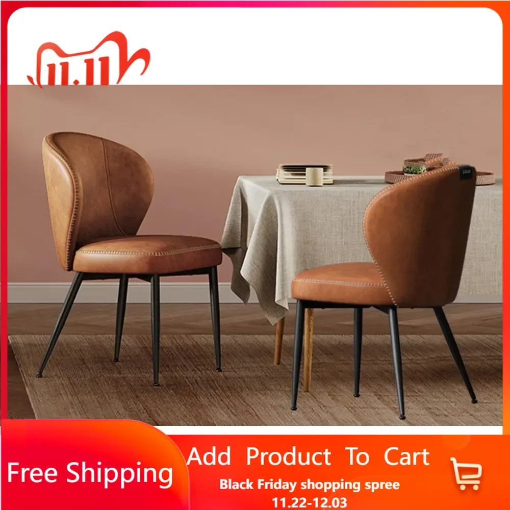 Collection - Dining Chairs Set of 2, Upholstered Kitchen Chairs, Comfortable Seat, Synthetic Leather with Stitching