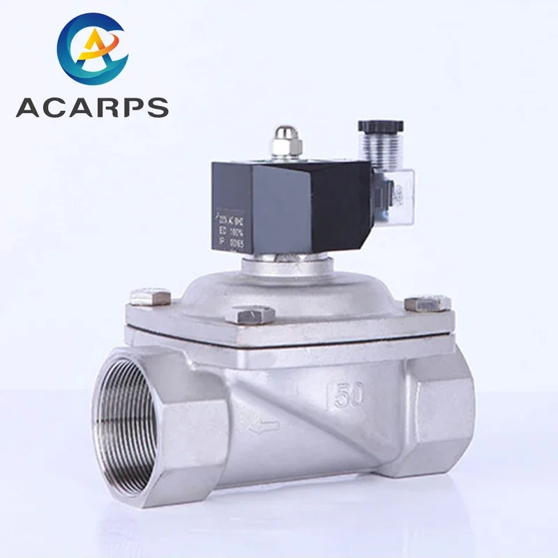 

Электромагнитный водяной клапан NPT, 2 дюйма, 12 В, 2 канала, нормально закрытый, из нержавеющей стали