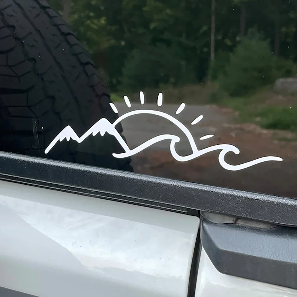 Mountain Wave Cute Car Stickers Windows Tail Body Decor Vinyl Decals Waterproof Craft Accessories Film