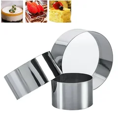 3pcs/set Stainless Steel Round Mini Cake Mousse Mold Cookie Cutter Circle Mousse Ring Cake Chocolate Fondant Cheese Decorating