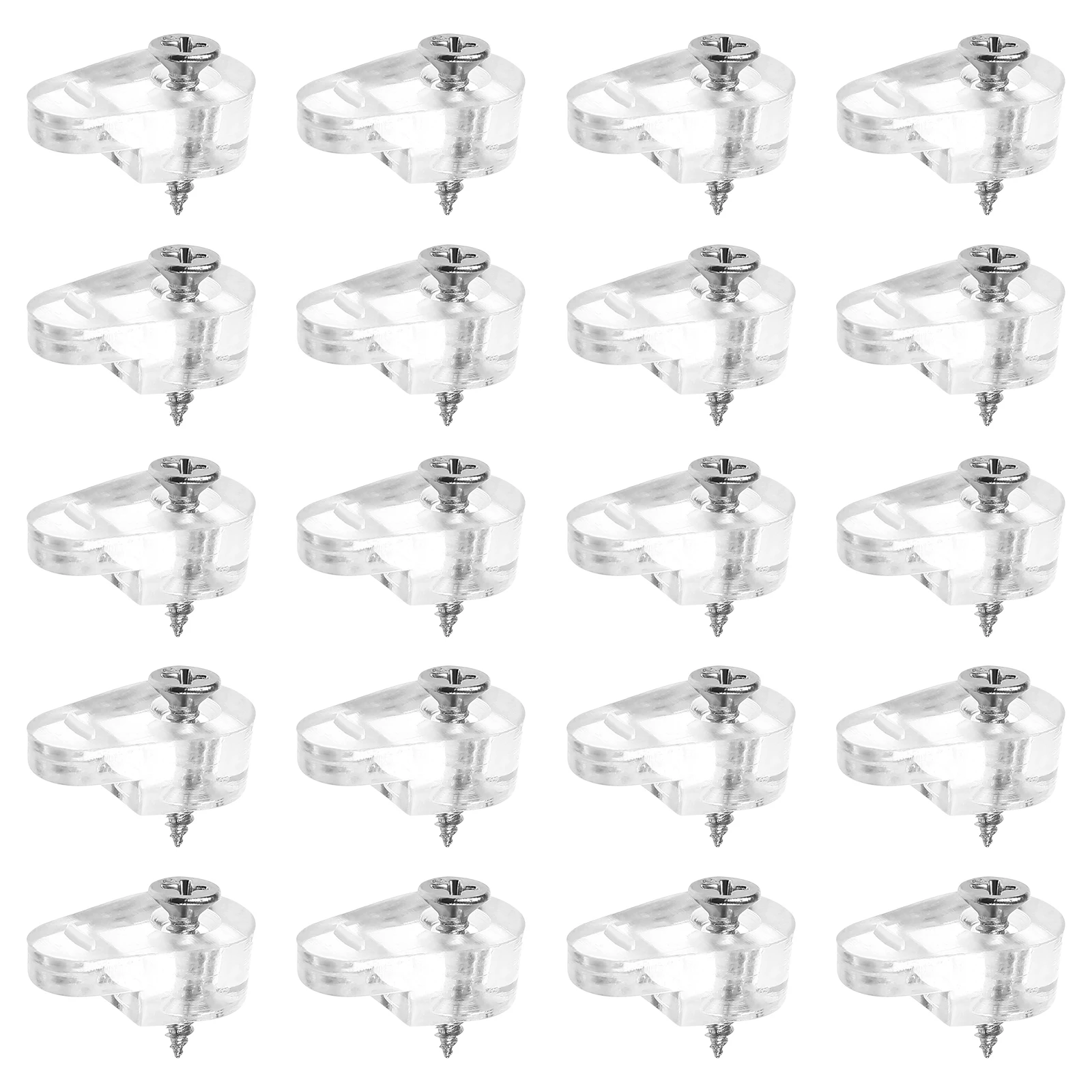 

20 Pcs Glass Wardrobe Clamp Mirror Clips Cabinet Door Holder Fixing Plastic Grass screws mounting walls cabinets mirrors items