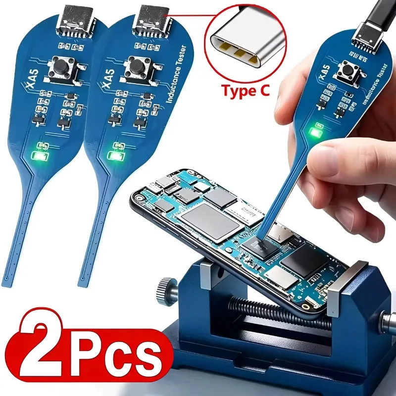 Phone/PC Mini Inductor Tester Type-C Powered High Precision Mainboard Coil Testing Tool with LED Indicator PCB Repair Tools