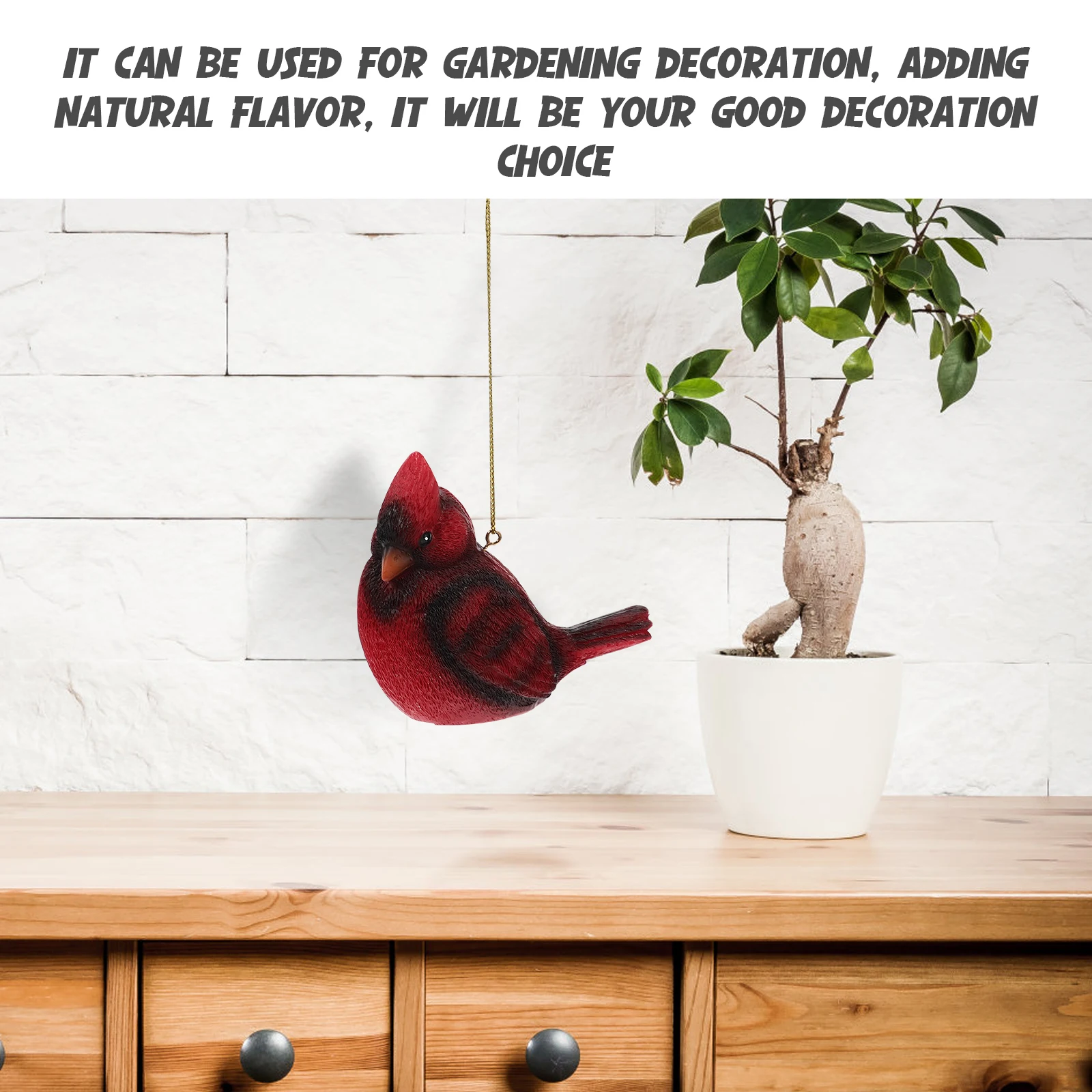 

Simulation Christmas Red Bird Hanging Piece Decor Office Garden Ornaments Outdoor