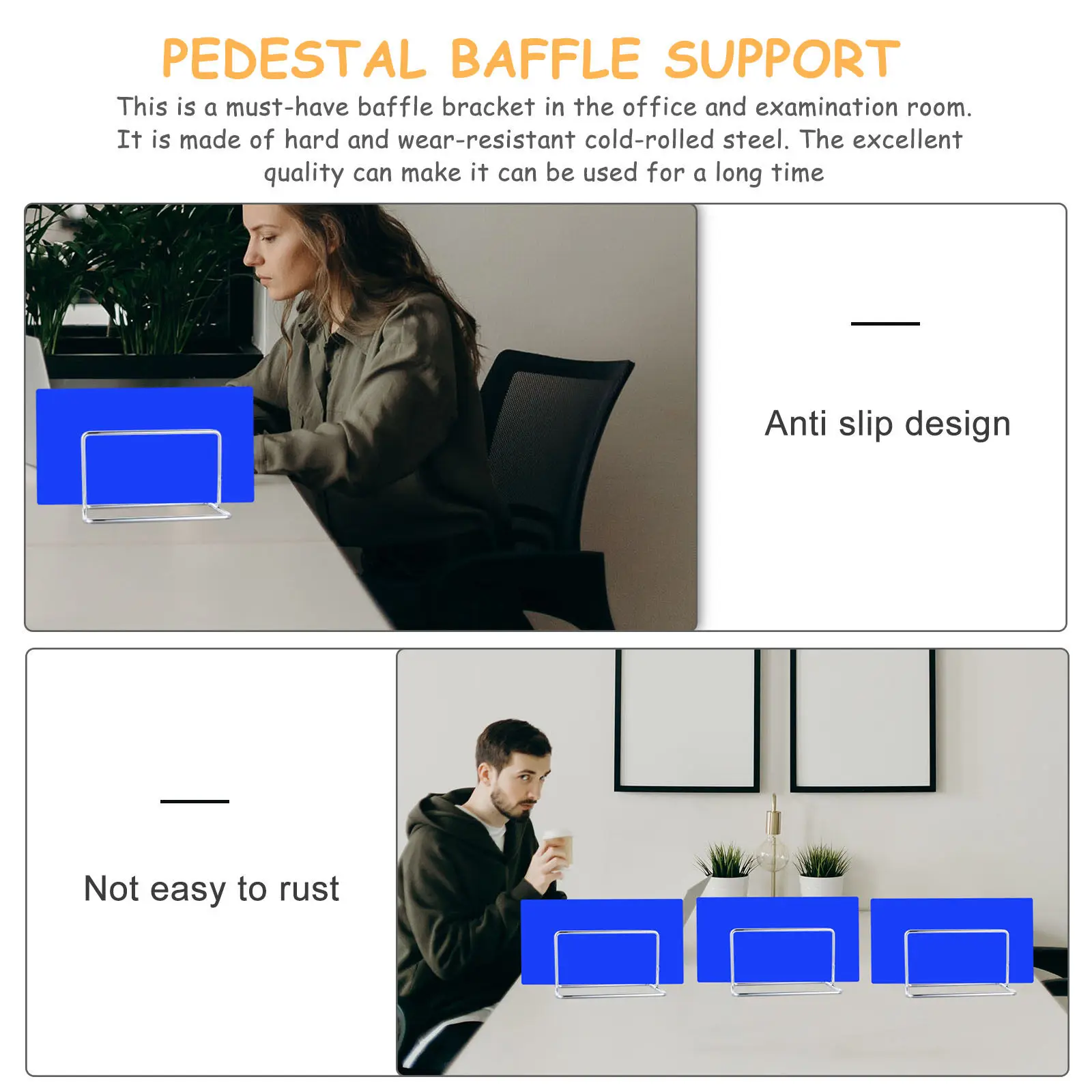 

Комплект из 4 высококачественных стальных кронштейнов-разделителей с устойчивым основанием для настольных перегородок, для офиса, экзаменационных залов, классов, держатель для перегородок