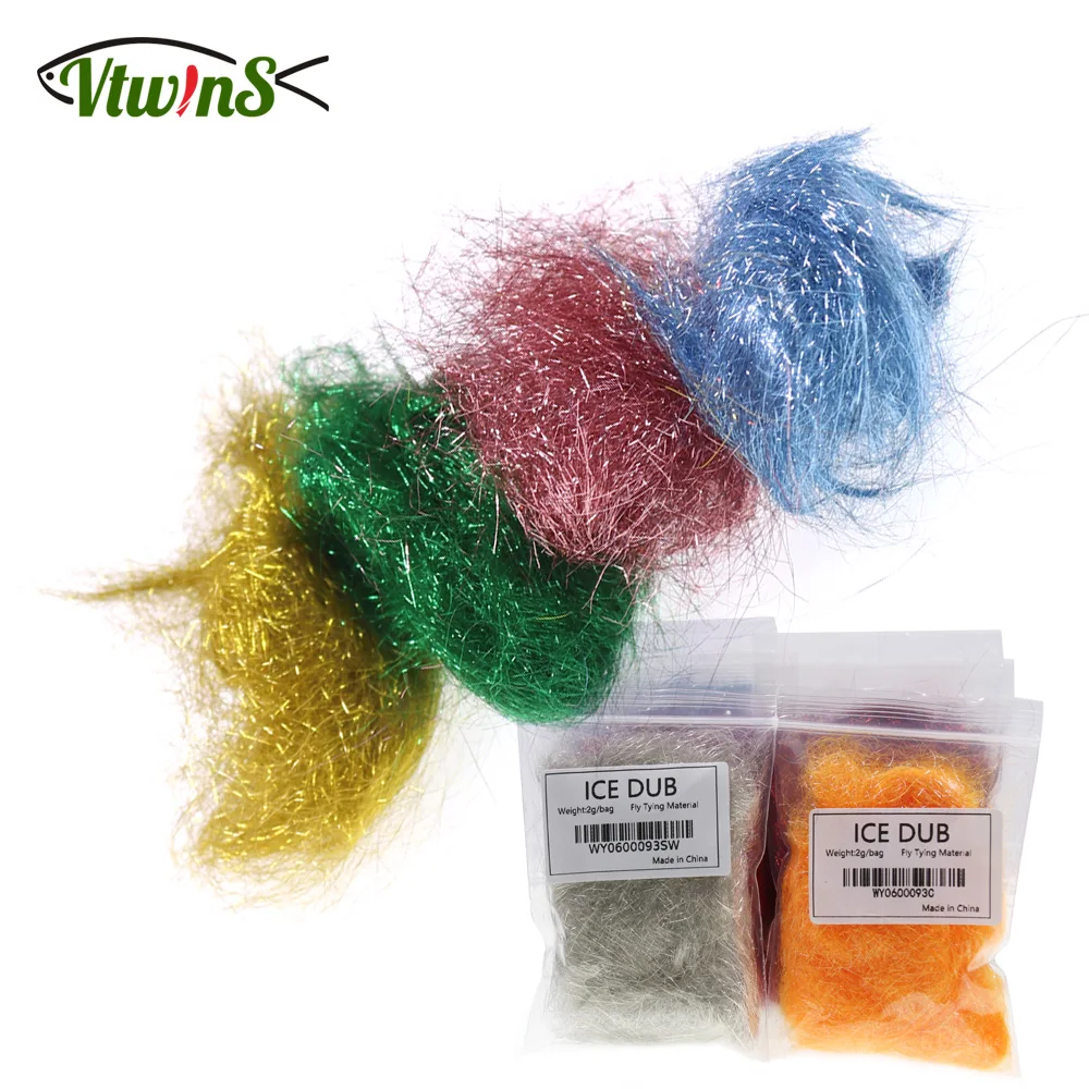 Vtwins Ultra Fine Hareline Ice Dub holographic Fly Tying Caddis Scud Dub For Nymph Minnow Tying Material Pearl Thread Tackle