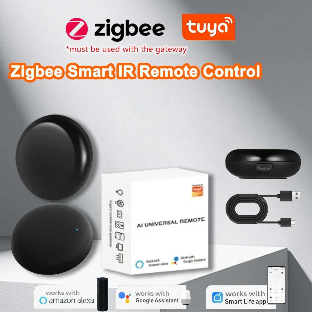 Tuya Smart Zigbee IR Remote Control Universal Infrared for TV AC Work with Alexa Google Yandex Smart Life APP