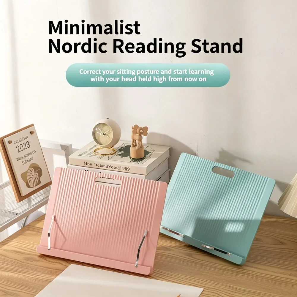 Soporte Plegable y Ajustable para Libros, Soporte de Lectura, Estante para Recetas, Organizador Plegable para Partituras y Tabletas