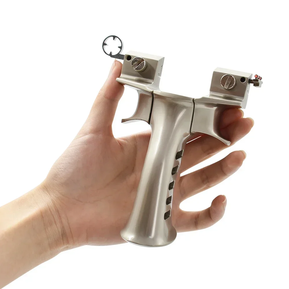 

Zinc Alloy + Aluminum Alloy Material All-metal Slingshot Heavy-duty Hunting Sling Durable Wear-resistant Slingshot Shooting