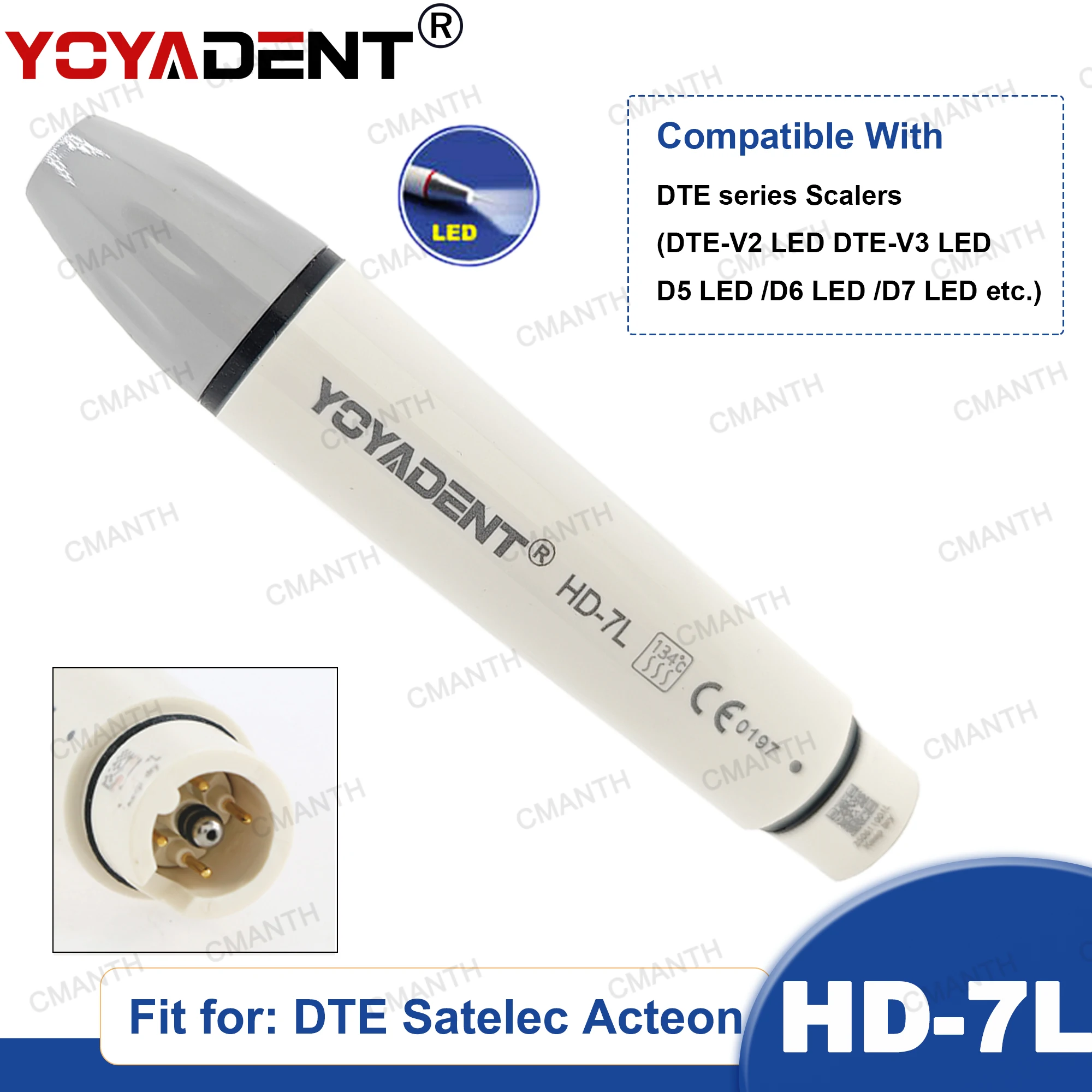 Dental Ultrasonic Scaler Handpiece HD-7L LED Scaling Tips Kit Fit for DTE NSK Satelec Acteon Ultrasonic Scaler Dentista Tools