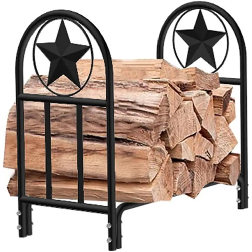 

Компактный уличный деревянный стеллаж для хранения, штабелируемый держатель дров в помещении, прочный металлический штабелер дров для камина или кемпинга