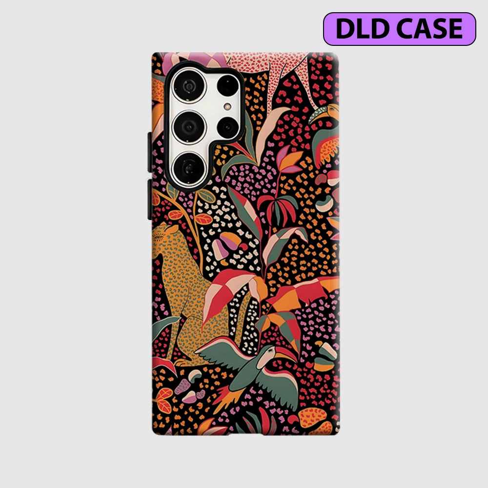 Tropical Safari Phone Case for Samsung Galaxy S26 S25 Ultra S24 S23 Ultra Plus Shockproof Double Layer Tough Back Cover