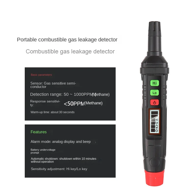 Ht61 Natural Gas Leak Detector Combustible  Detector  Detector Liquefied Petroleum  Leak Alarm