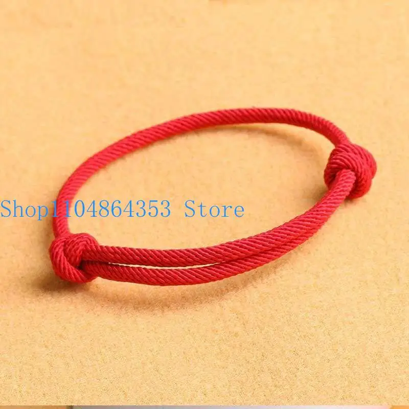 

652F 2pcs Hand-Woven Red Rope Kabbalah Braided Red String of Friendship Simple Matching Bracelet for Lover Women Men