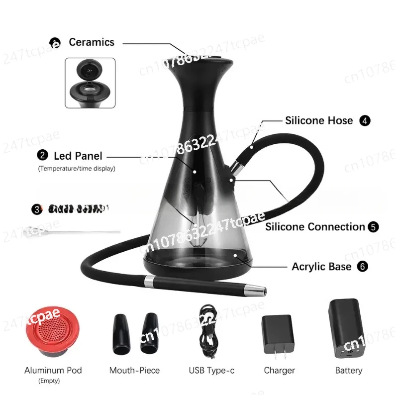 New Design Accessories Led Portable Fashion With Pods Hookah