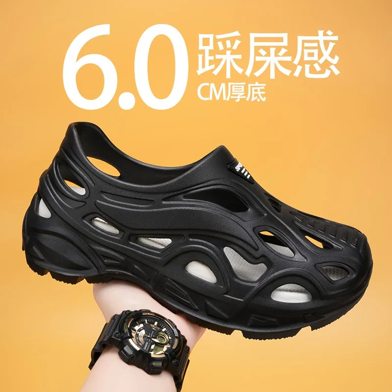 

Садовая обувь, мужские низкие сандалии с вырезами, уличные сандалии, тапочки, пляжные сандалии для мужчин, сандалии на платформе