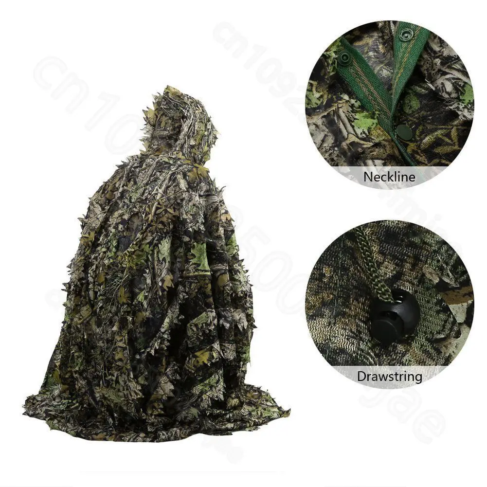 Cloak dress clothes New 3D maple leaf Bionic birdwatch airsoft Camouflage Clothing Outdoor jacket hunting clothes