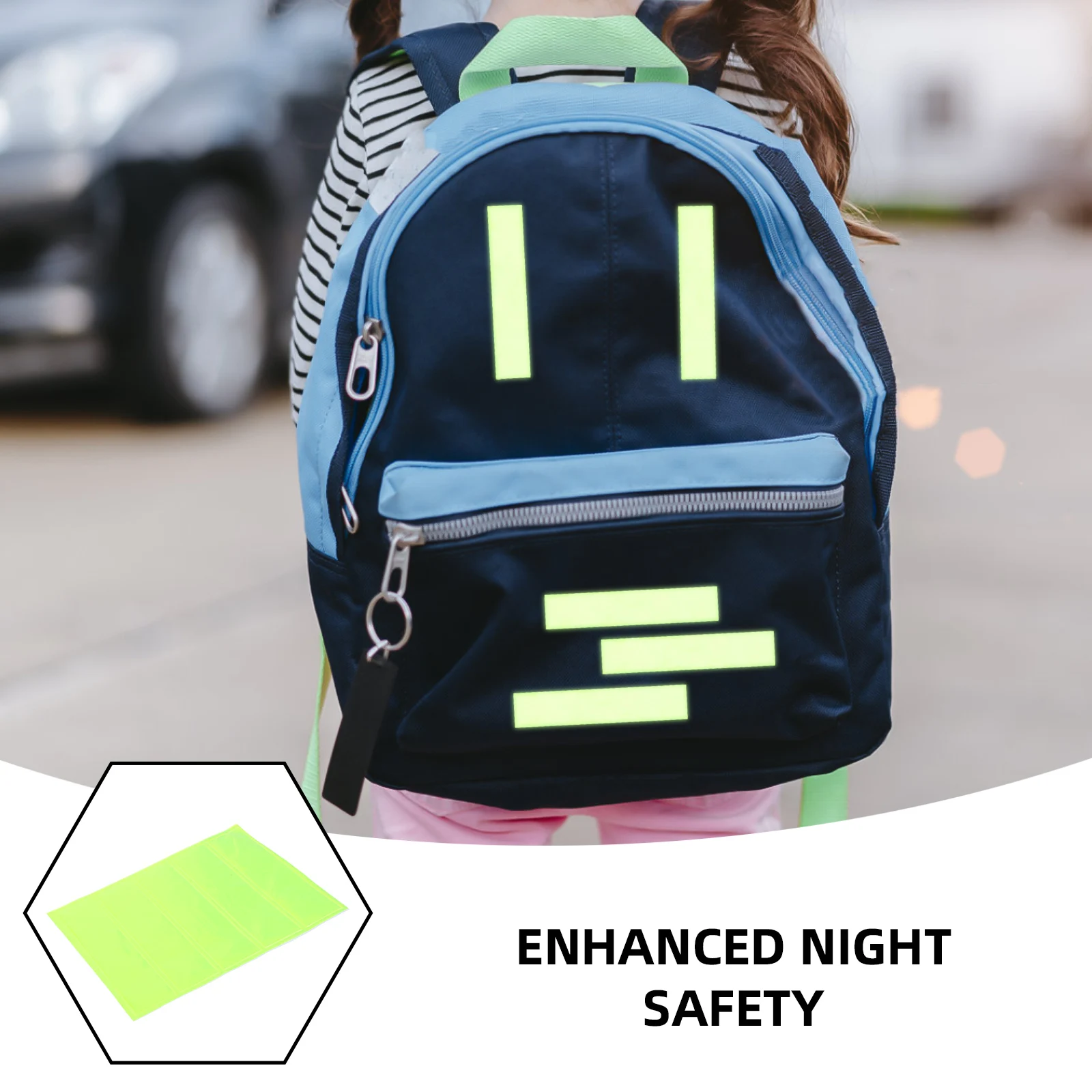 

1 Sheet Reflective Stickers High Visibility Safety Tape Strip for Backpacks Bikes Helmets Hard Hats Adhesive Reflector Tape