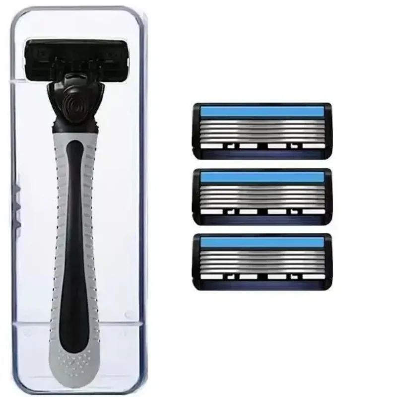 6-Layer Razor Blade, Men's Stainless Steel Blade, Classic Water Washed Razor, Sharp Blade for Clean Shaving