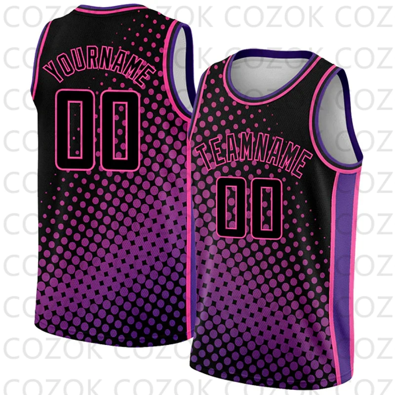 Custom Dots Pattern Basketball Jersey Tank Tops for Men Jersey Personalized Team Unisex Top