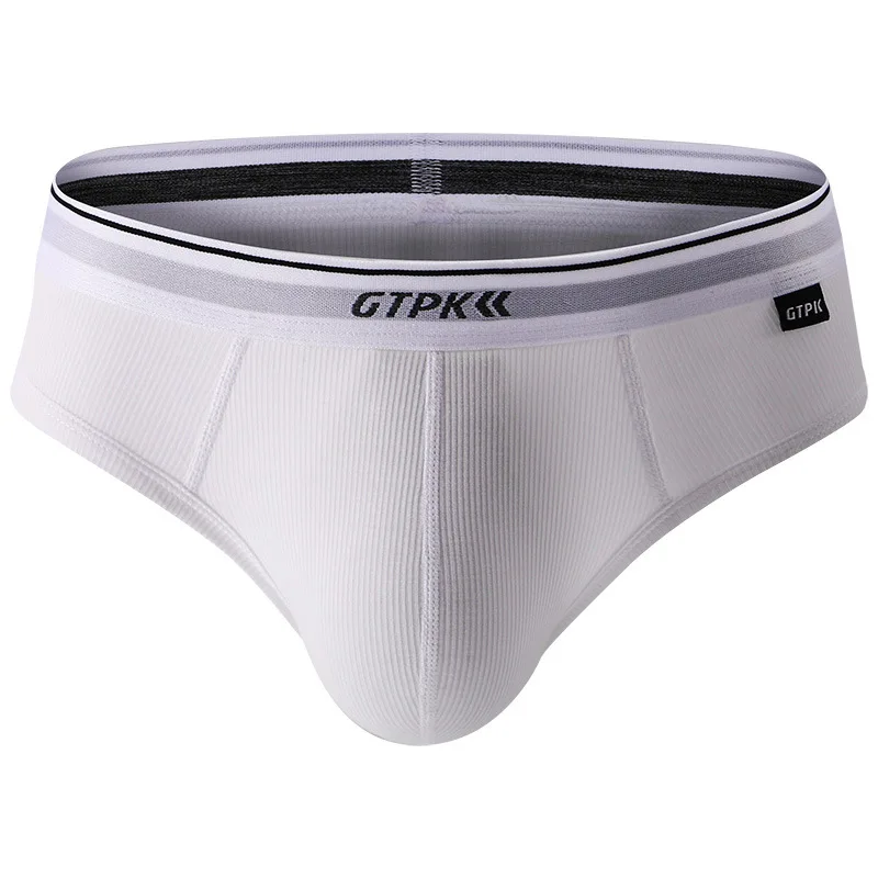 Ribbed Briefs Man Sexy Underwear U Convex Underpants Male Breathable Solid Panties Bulge Pouch Briefs Men Bikini Comfy Lingerie