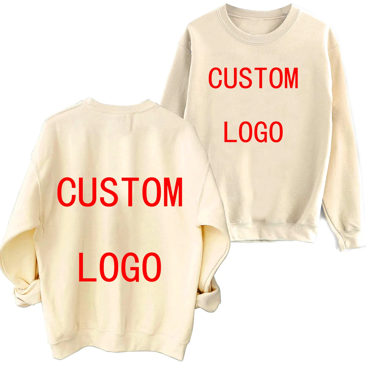 Men Women Custom Sweatshirt Oversized Crewneck Long Sleeve Loose Casual Sweatshirts