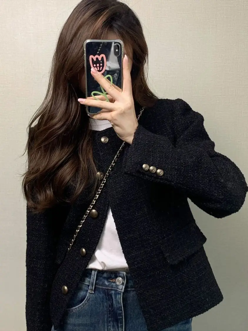 

Женское стеганое пальто Bla ort в корейском стиле, для повседневной носки, с высокой талией, приталенное, осенне-зимнее, с пуговицами, длинный рукав