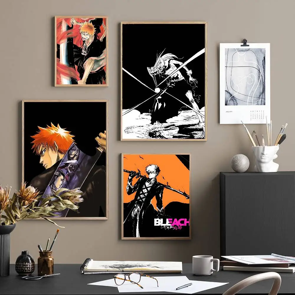 Anime BLEACH Movie Sticky Posters Retro Kraft Paper Sticker DIY Room Bar Cafe Aesthetic Art Wall Painting