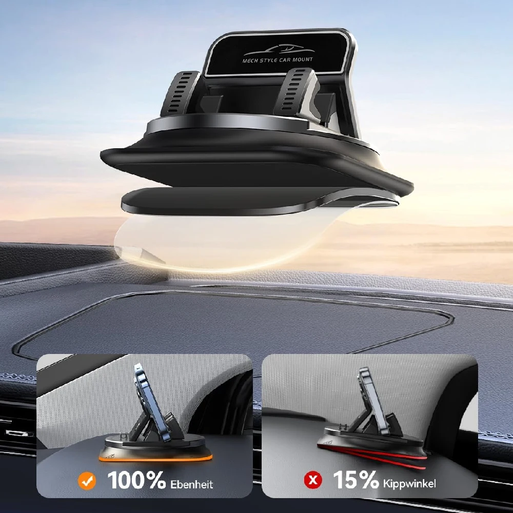 360 Degree Rotation Phone Holder One-Hand Operation Car Cell Phone Mount with Adjustable Spring Clip, for all Phone Smartphones