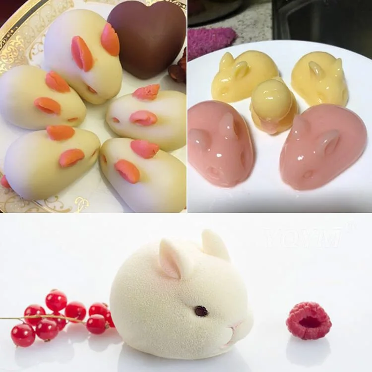 3D Rabbit Silicone Soap Mold DIY Candle Mould Cute Cake Pudding Chocolate Dessert Baking Accessories Candle Making Supplies