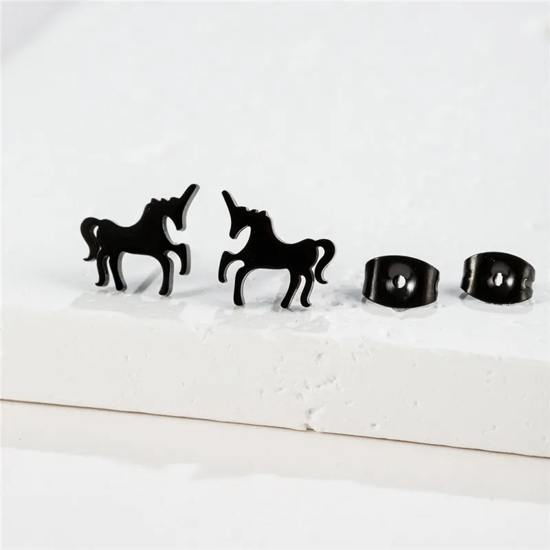 Bohemia Tropical Plant Coconut Palm Ear Studs for Women Punk Unicorn Scissors Triangle Ear Cartilage Earrings Silver Color 2024