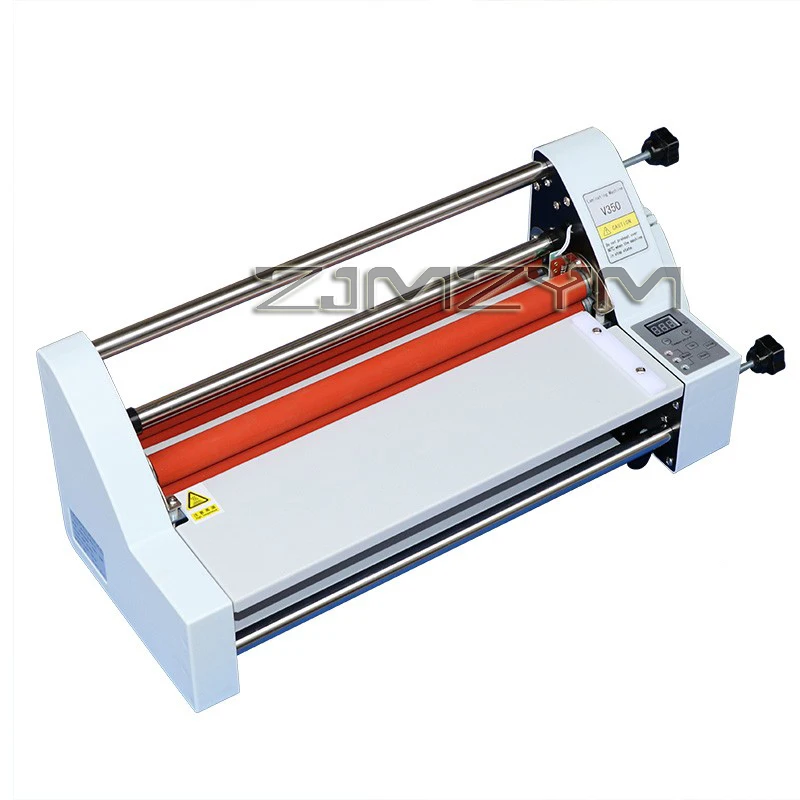 V350 Film Laminator Four Rollers A3 SIZE Hot Roll Laminating Machine Electronic Temperature Control Singleroll Laminator