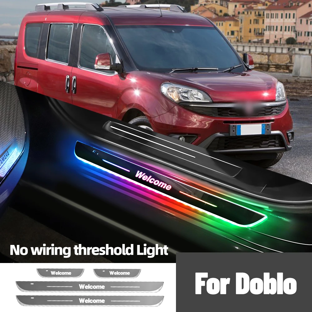 

For Fiat Doblo 2001-2016 2011 2012 2014 2015 Car Door Sill Light Customized Logo LED Welcome Threshold Pedal Lamp Accessories