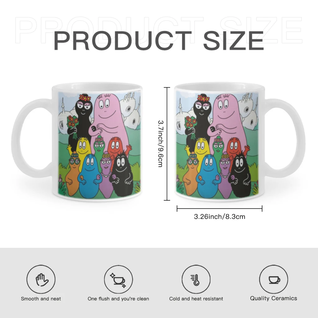 Barbapapa-tazza da caffè 11oz Fun Ceramic Coffee Tea tazza di cacao manico tazza da tè