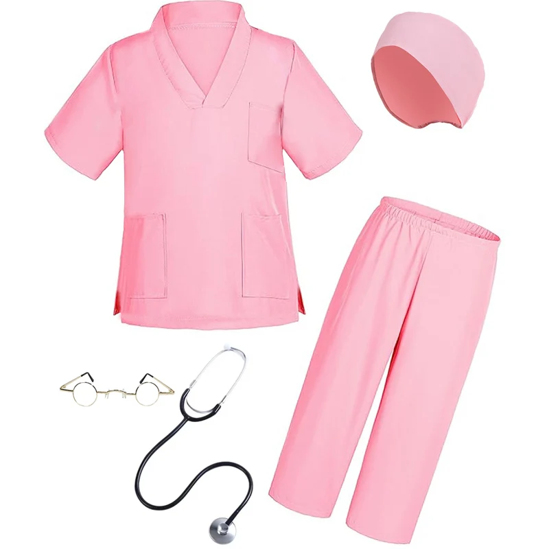 Children's Doctor Clothing Nurse Care Care Doctor Costume Children Boy Girls Halloween Clothing Role Playing Set and Accessories