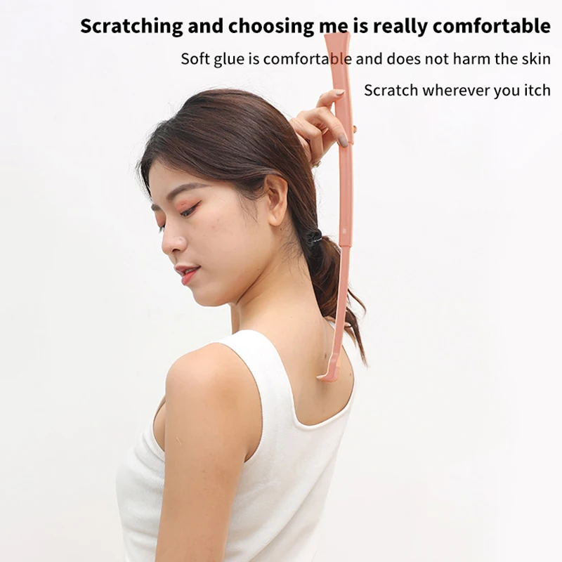 Soft Silicone Head Back Scratcher Telescopic Back Itching Relief Massager Portable For Old Man Household Manual Massager