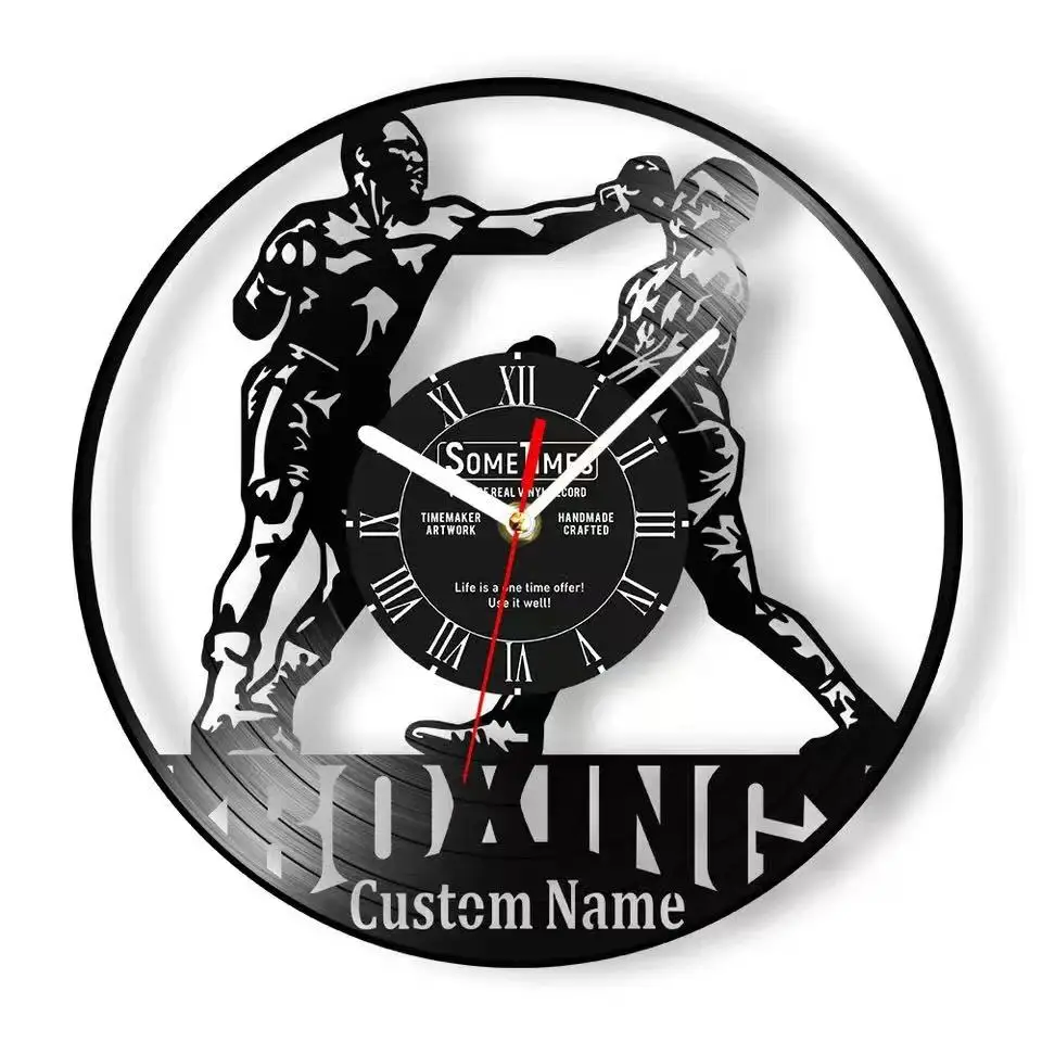 Personalized Boxer Name Vinyl Record Wall Clock Boxing Artwork Cut ...