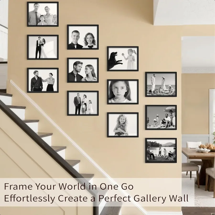 إطار صورة 8.5 × 11 أسود 12 حزمة 8.5 × 11 إطارات دبلوم إطار شهادة من الخشب غير اللامع لجوائز هدايا التخرج Lette #5