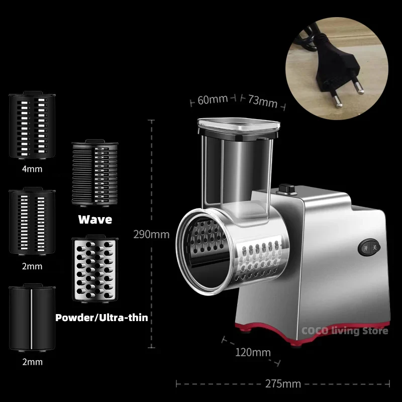 220V Electric Vegetable Slicer Multifunctional Vegetable Cutter God Commercial Automatic Potato Shredder Shredder Slicer Home