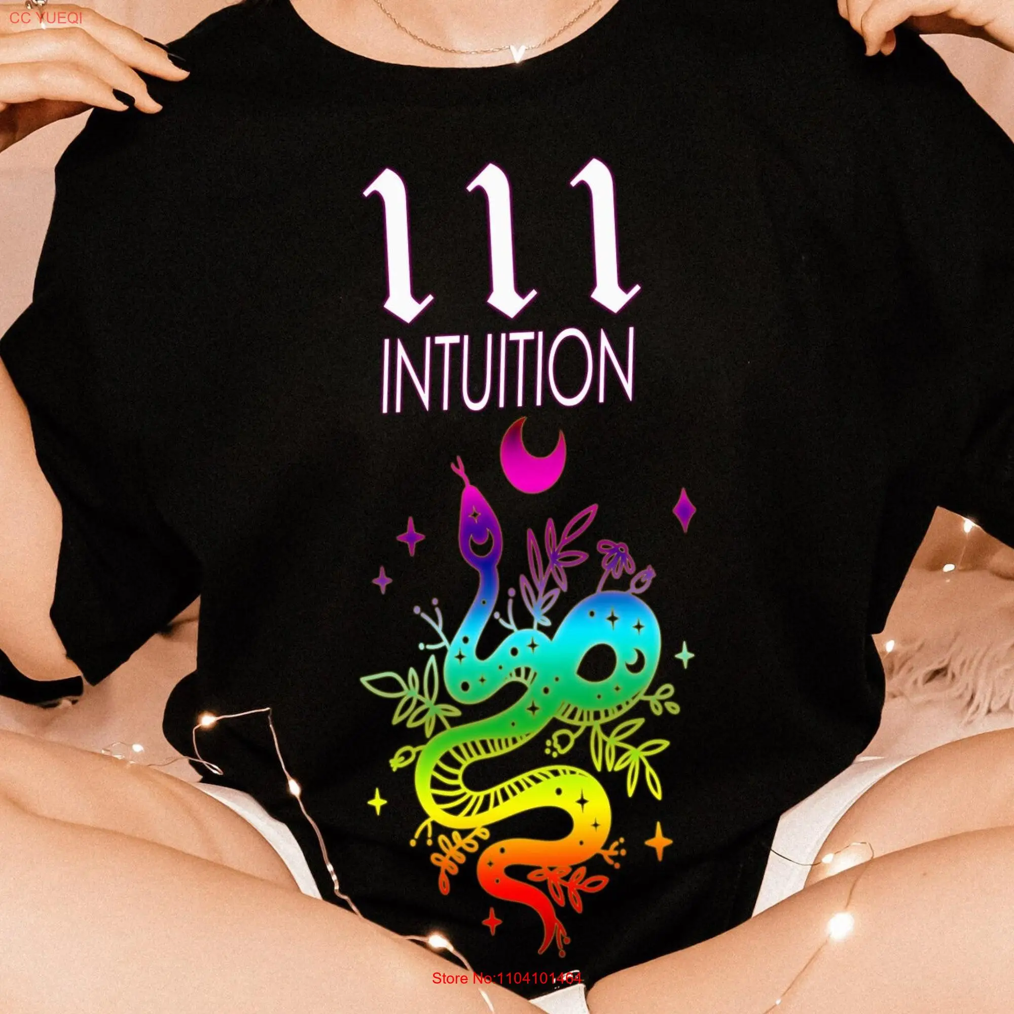 Angel Numbers T Shirt 111 Mystical Snake Witchy Vibes Moon Clothing Intuition long or short sleeves